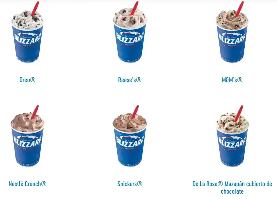 Dairy Queen Menú Blizzard® treats Chocolates y Galletas