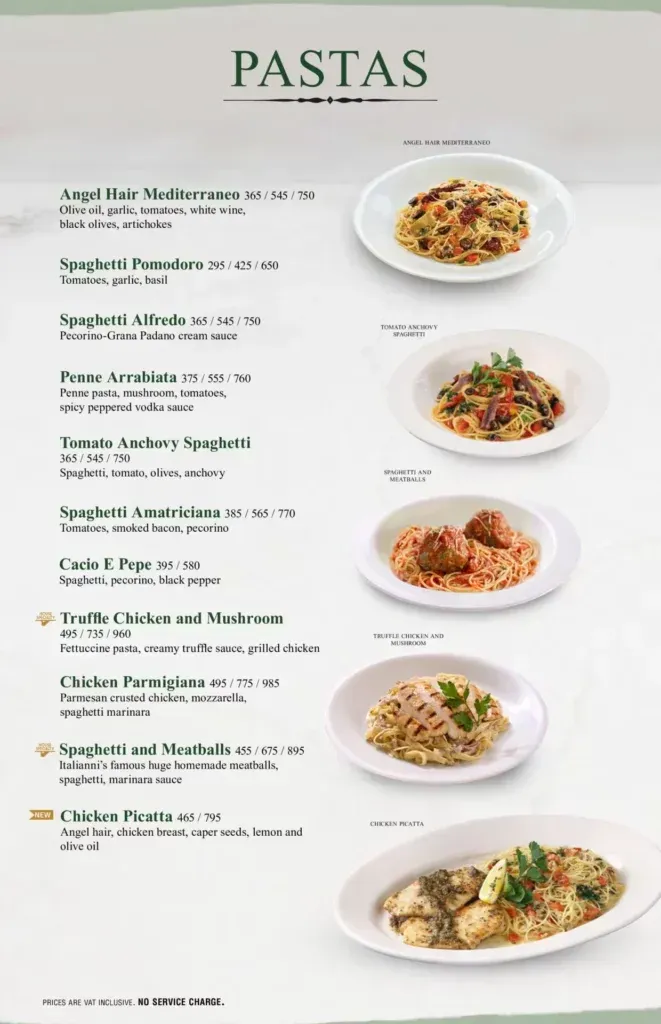 Italiannis-Pastas-Precios