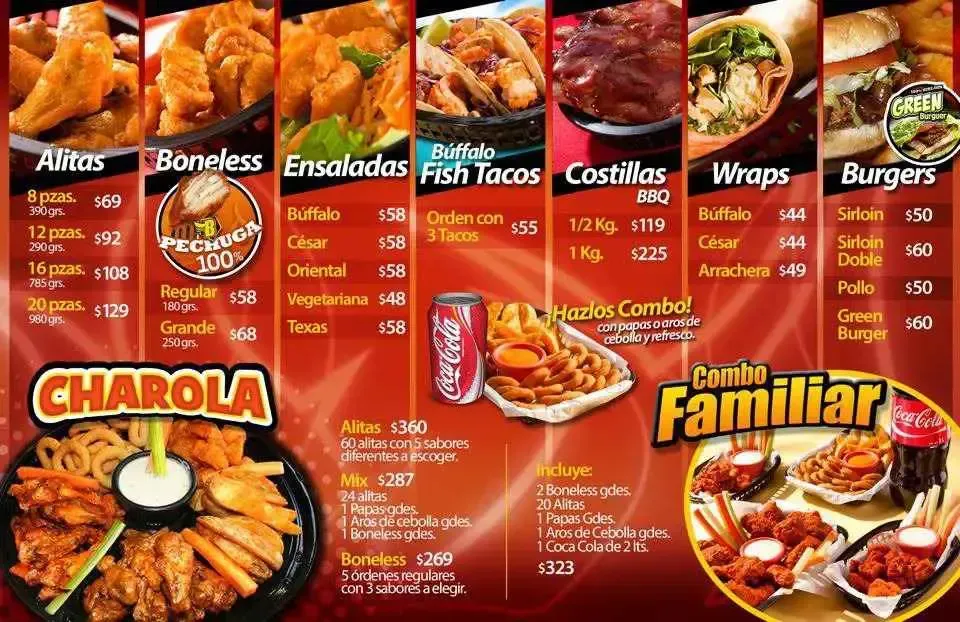 Buffalucas Costillas Bbq Menú