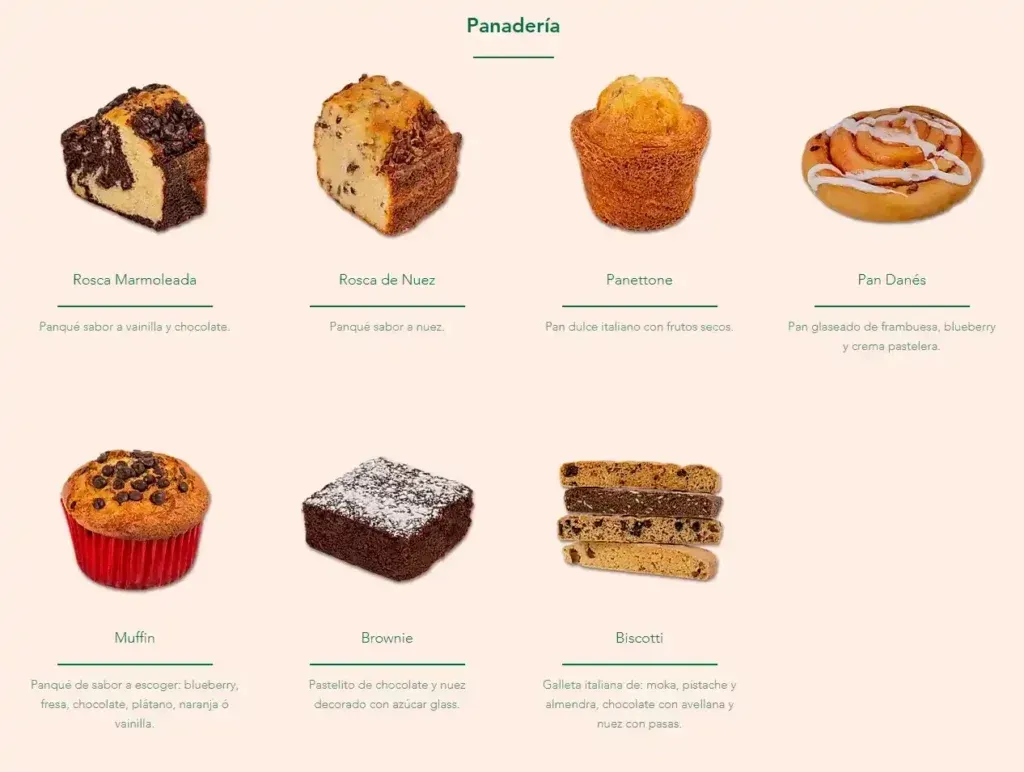 Italian Coffee Panadería Menú