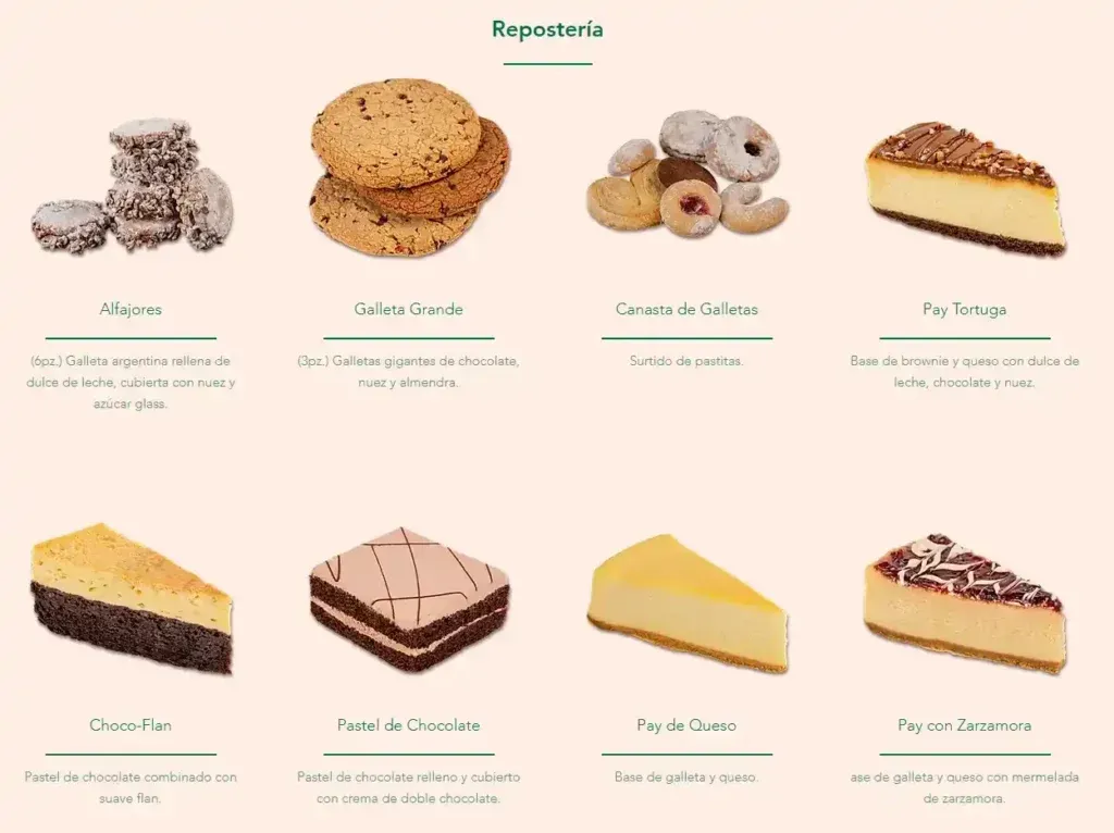 The Italian Coffee Company Menú Repostería