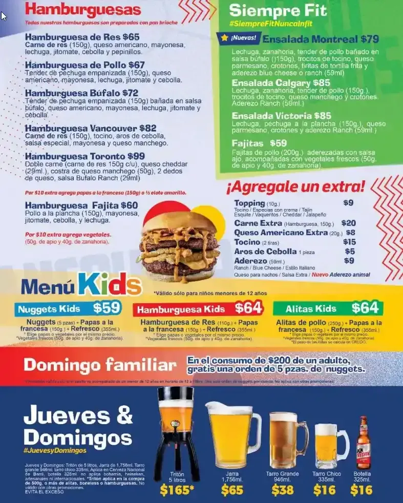 Vancouver Wings RappiPromo Menú