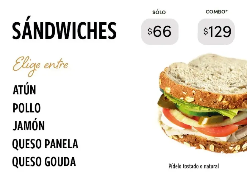 Fresh Salads Sándwich Menú Precio