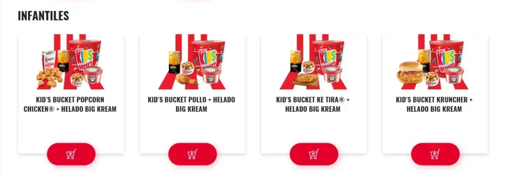 Kentucky Fried Chicken Niños Menu