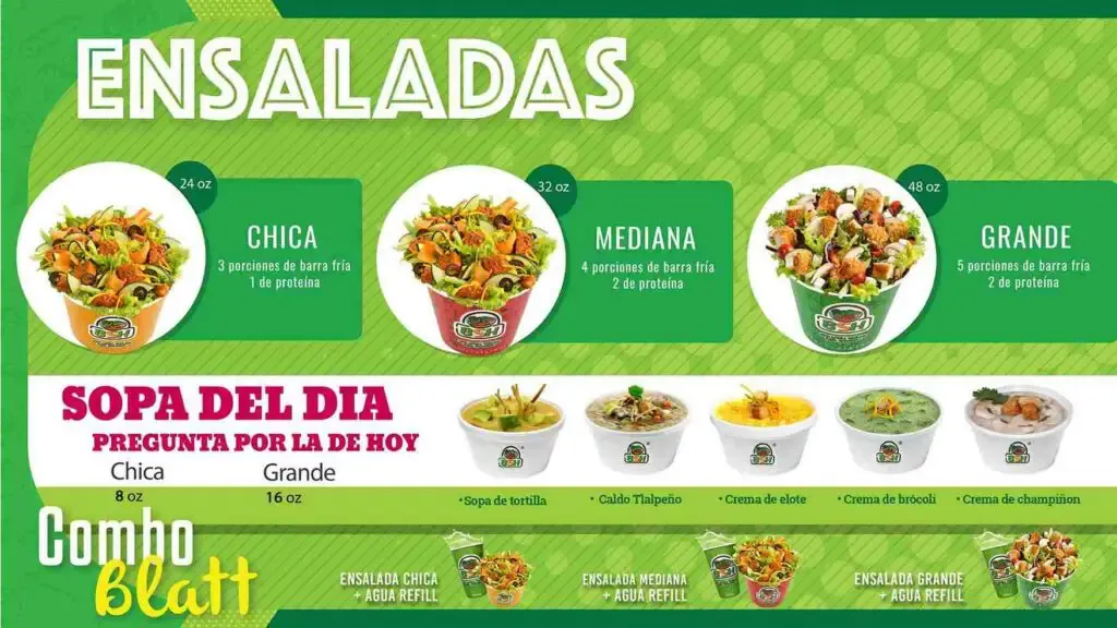 Menú Blatt Salat Haus México Sopas Menú Precios