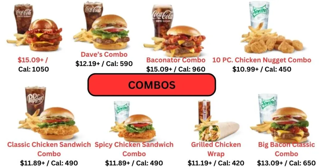 Menú WENDY’S Combos Precios