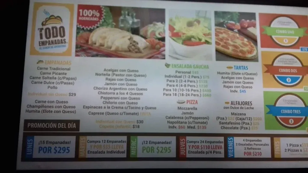 Todo Empanadas Combos Menu