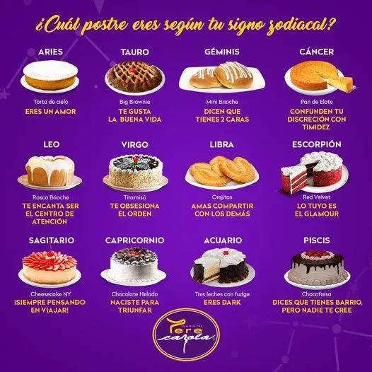 Tere Cazola Postres menu