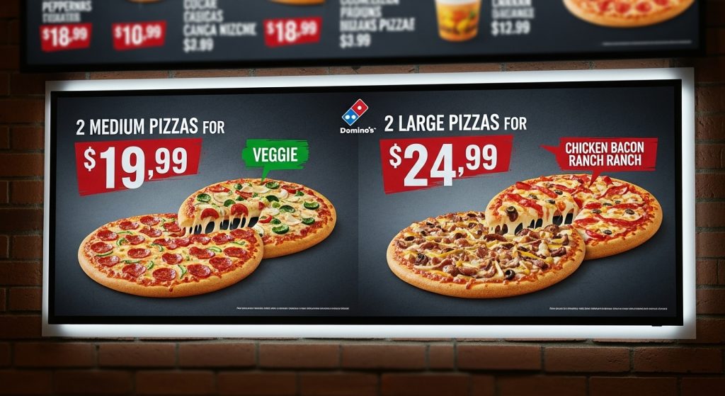 Domino’s Menu – Promos 2 Pizzas Precios