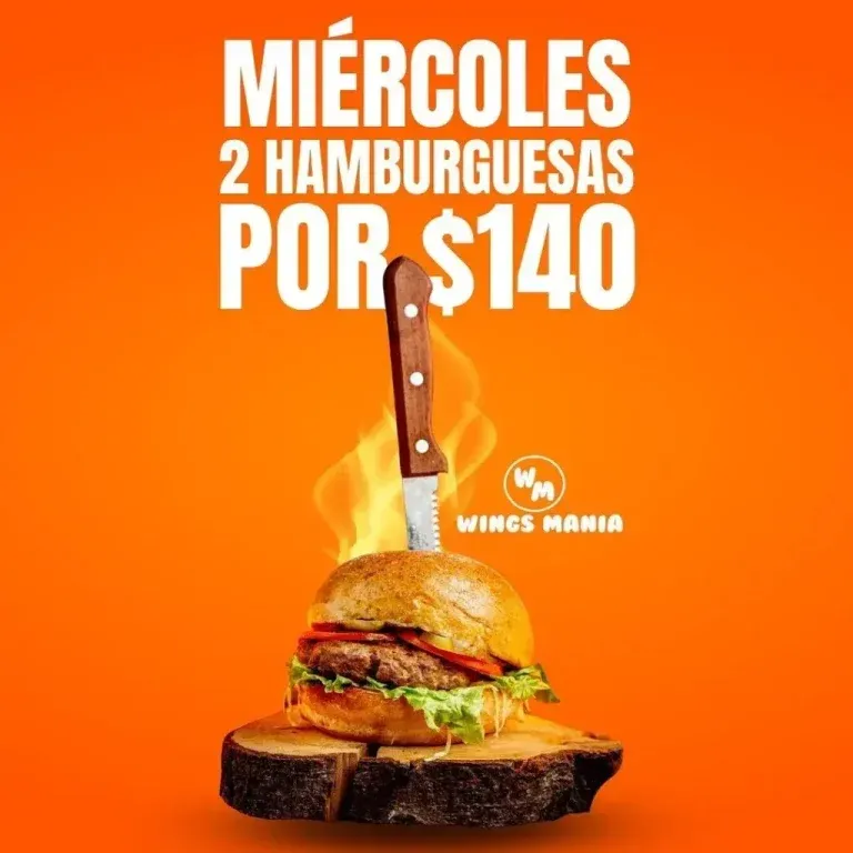 Wings Manía Hamburguesas Menú
