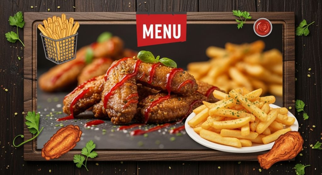 Wings Manía Papas Menú