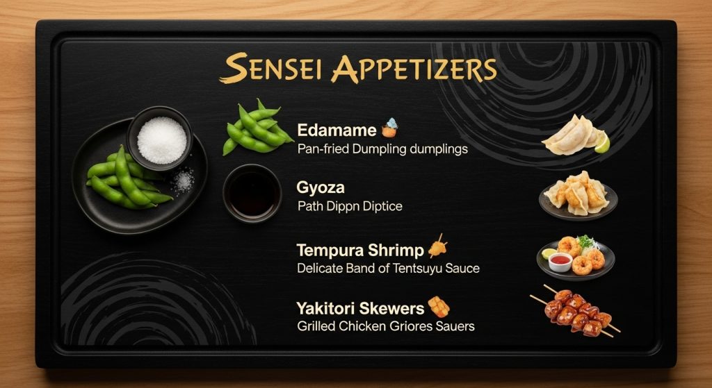 sensei Entradas menu
